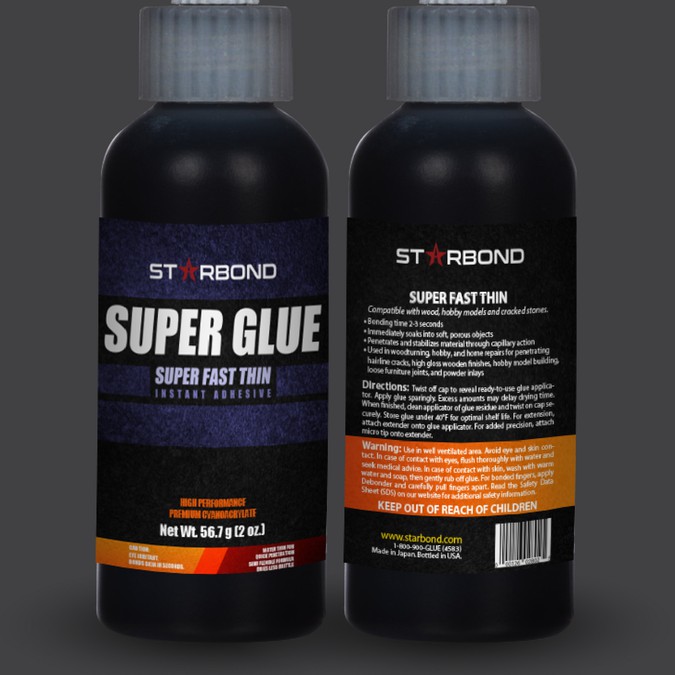 Create the most eyecatching, retailfriendly super glue product label