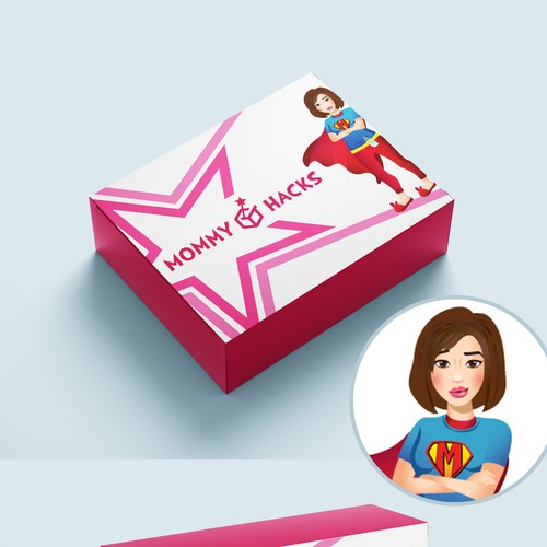 Design Mailer Box for Mommy Hacks Monthly Subscription Box Réalisé par Aina K