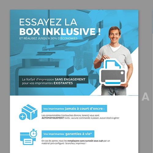 "Accompagnez la révolution inklusive dans les solutions d'impression en entreprise" winning Postcard, flyer or print by andaiy