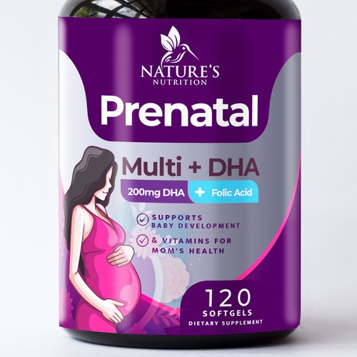 Prenatal Vitamins Label Design needed for Nature's Nutrition Réalisé par R O S H I N