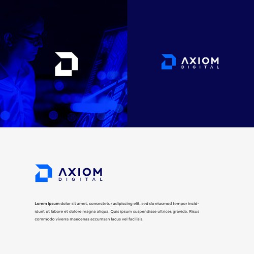 axiom digital logo design Design by Striker29