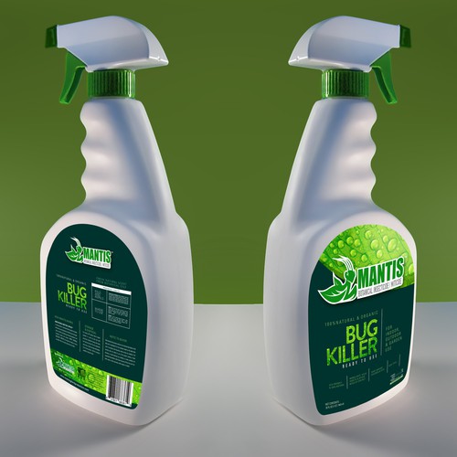NATURAL & ORGANIC BUG KILLER SPRAY BOTTLE LABEL Design by leandropalencia84