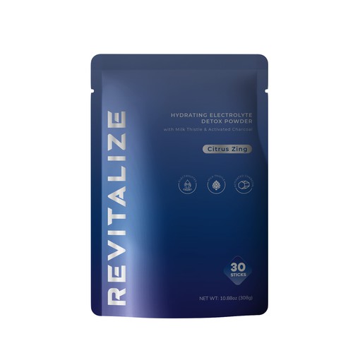 Design Minimalistic, Modern Packaging for Hydrating Electrolyte Detox Powder - Revitalize Design by AlbinaNova