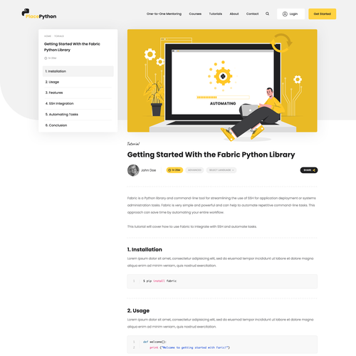 Diseño de Educational and mentoring platform about the Python programming language de anna.uxui