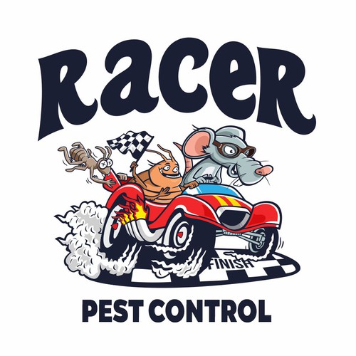 Design a cartoonish "Racing Pest at finish line" to promote our new pest control company Design by Noessa