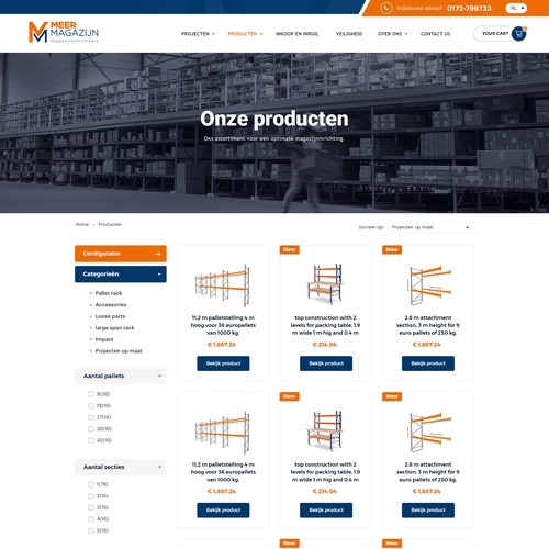 Creative website templates for a leading pallet racks company_ Meermagazijn-ontwerp door Aj3664