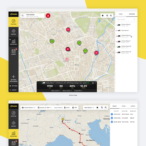 Runic.io GPS tracking web application refactoring Design by AdelM_