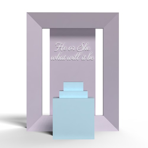 Create an elegant creative gender reveal backdrop prop Design by Iztok, Ivana (IZ+IV)