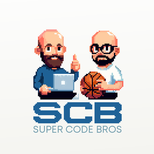 Pixel Art Logo for Super Code Bros Design by Eyvindr