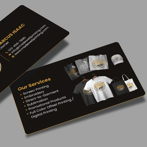 Business Card for a Custom Clothing/Product Business Design by Muaz™
