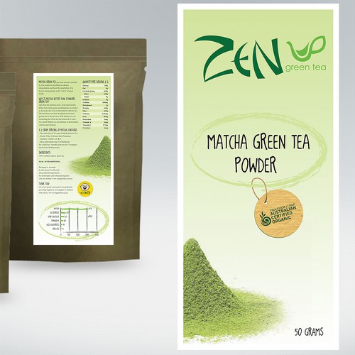 print or packaging design for Zen Green Tea Design por TokageCreative