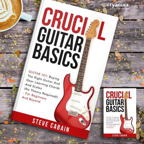 Need a powerful and eye catching design for a book about guitar. Design by ryanurz