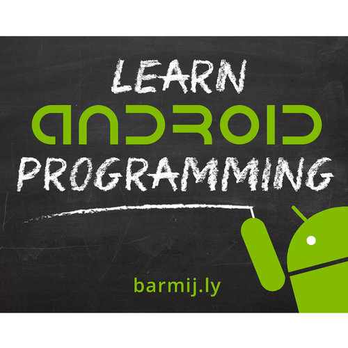Create a poster for an android application development course signage