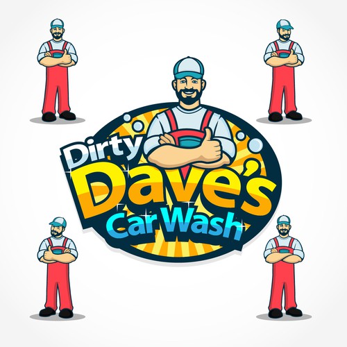 Car Wash Mascot with Logo Diseño de Gaeah