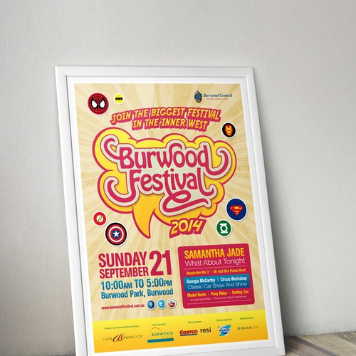 Burwood Festival SuperHero Promo Poster Design von Gohsantosa