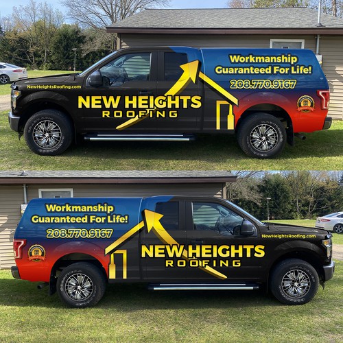 Create Bold And Professional Truck Wrap For High-End Roofing Company Design by ezesol™