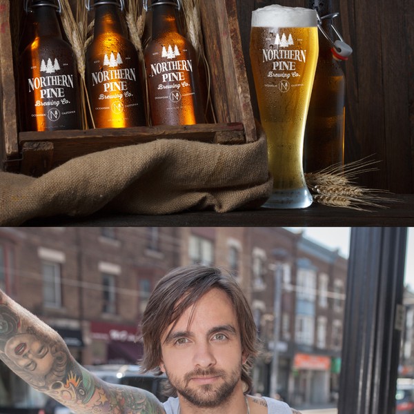 Create a vintage inspired logo that includes an outdoor element such as a pine tree, mountains, etc.