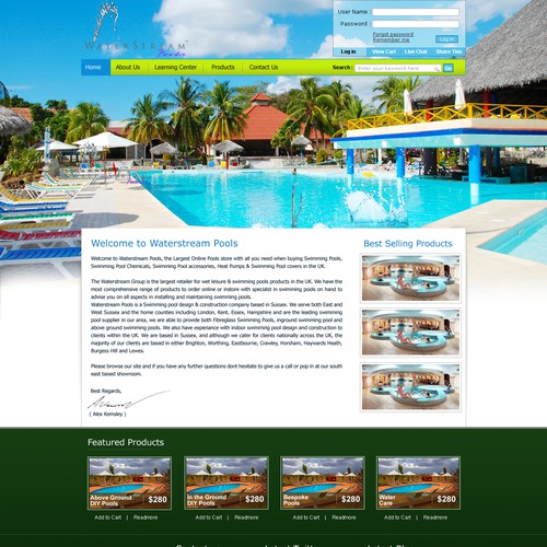 Swimming Pool Website | Web page design contest