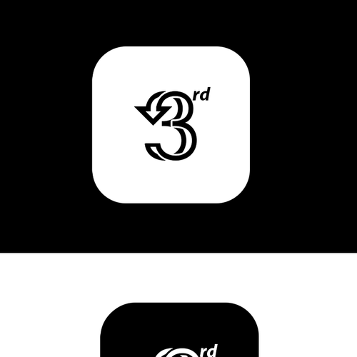 Create a black on white icon/button to represent "3rd button down" Design by 1lya2 ™