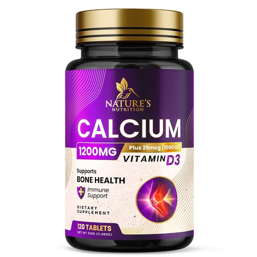 Calcium Plus Vitamin D3 Design Needed for Nature's Nutrition Design réalisé par Davi Giolo ★