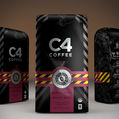 Design di Help me create powerful coffee packaging for C4 Coffee. di NewShows