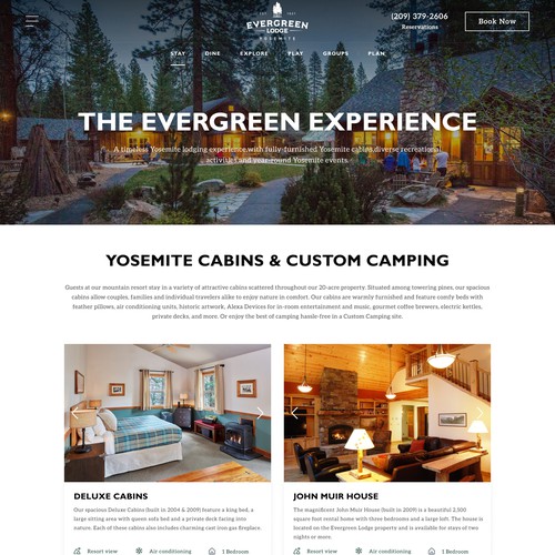 Designs | Yosemite Hotel/Lodge Website Design | Web page design contest