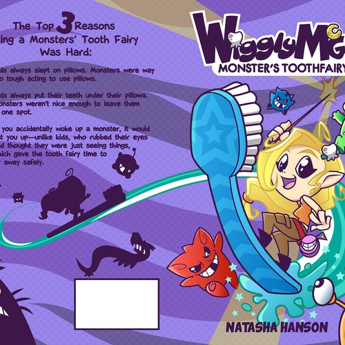 Childrens Book Cover about a Monsters' Tooth Fairy (ages 5-8) Design by Dante Bañuelos