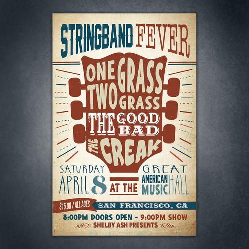 Music poster for one of San Francisco's oldest music venues Diseño de Stefanosp