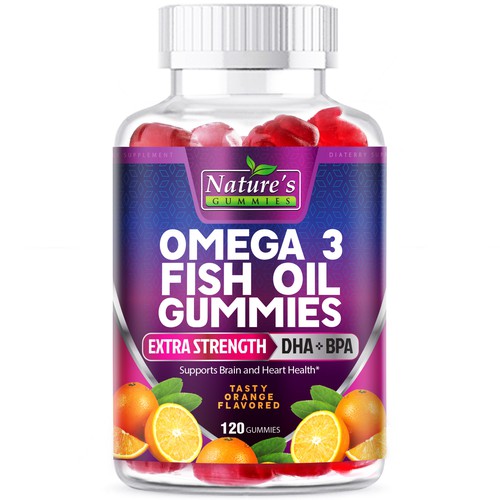 Diseño de Tasty Omega 3 Fish Oil Gummies Design needed for Nature's Gummies de agooshe