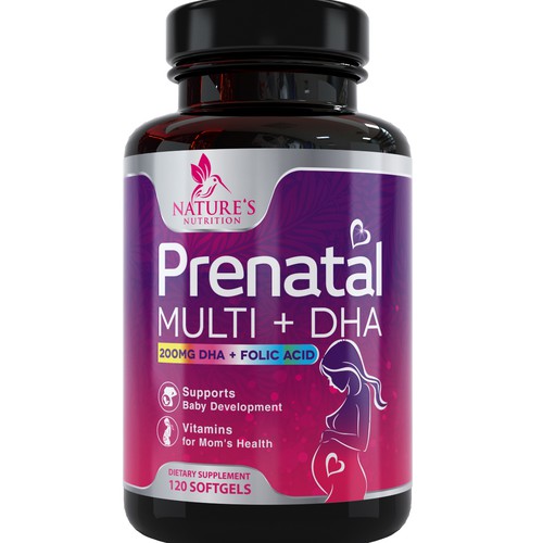 Prenatal Vitamins Label Design needed for Nature's Nutrition Réalisé par DagDigi