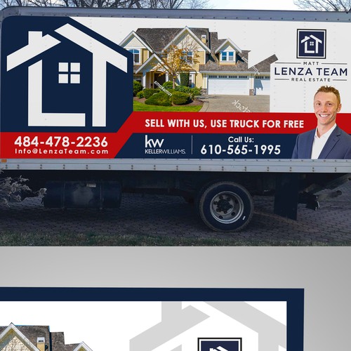 Custom Truck Design Wrap for Real Estate Agent, CREATIVE PROFESSIONAL CLEAN Design by Bittu2015