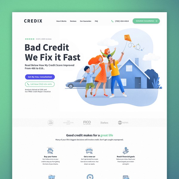 Home page design with original illustration