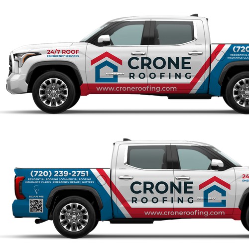 Roofing Contractor Truck Wrap Design por icon89GraPhicDeSign