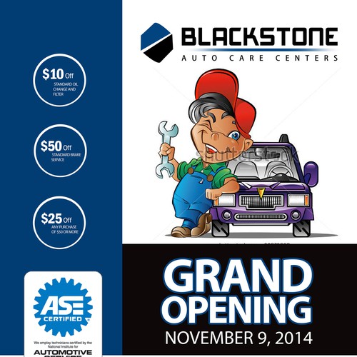 Grand Opening Automotive Repair Shop Postcard, flyer or print contest
