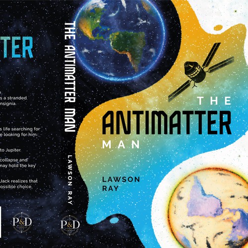 "Design my cover for sci-fi book The Antimatter Man!" winning T-shirt