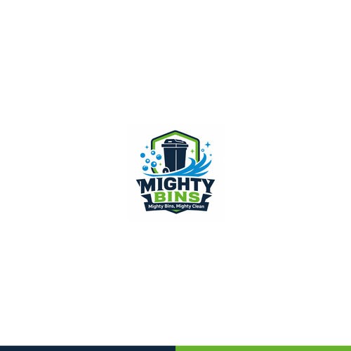 "Mighty Bins Logo Design" winning Logo & hosted website