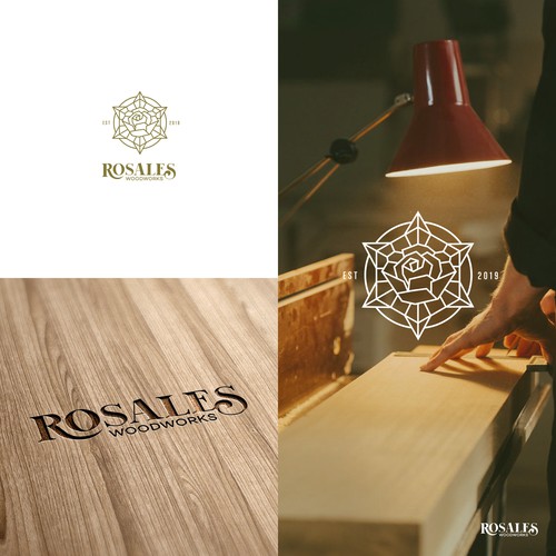 Rose - Outline - Wordmark Logo Design by Redsoul™