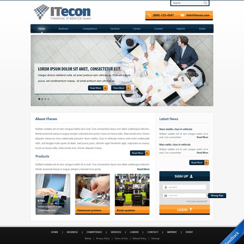 Proposta di design per un contest della categoria Design di sito web realizzata da dappy