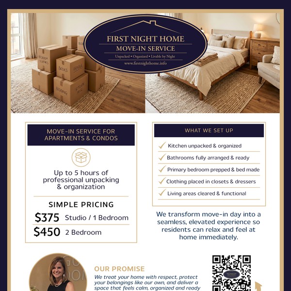 Flyer for move-in services company