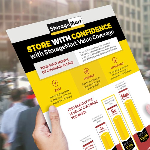 International Use StorageMart Value Coverage Flyer Postcard, flyer or