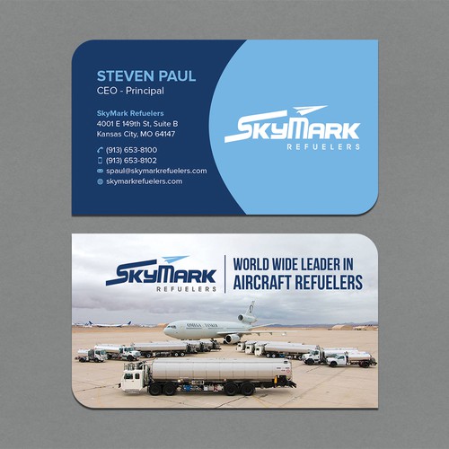 Need business card redesign for Aircraft Truck Fueling company Design by CurveSky™ ☑️