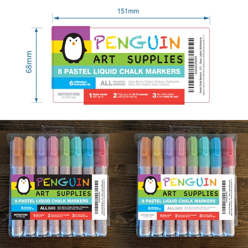 Design a product label for pastel liquid chalk markers, Product packaging  contest