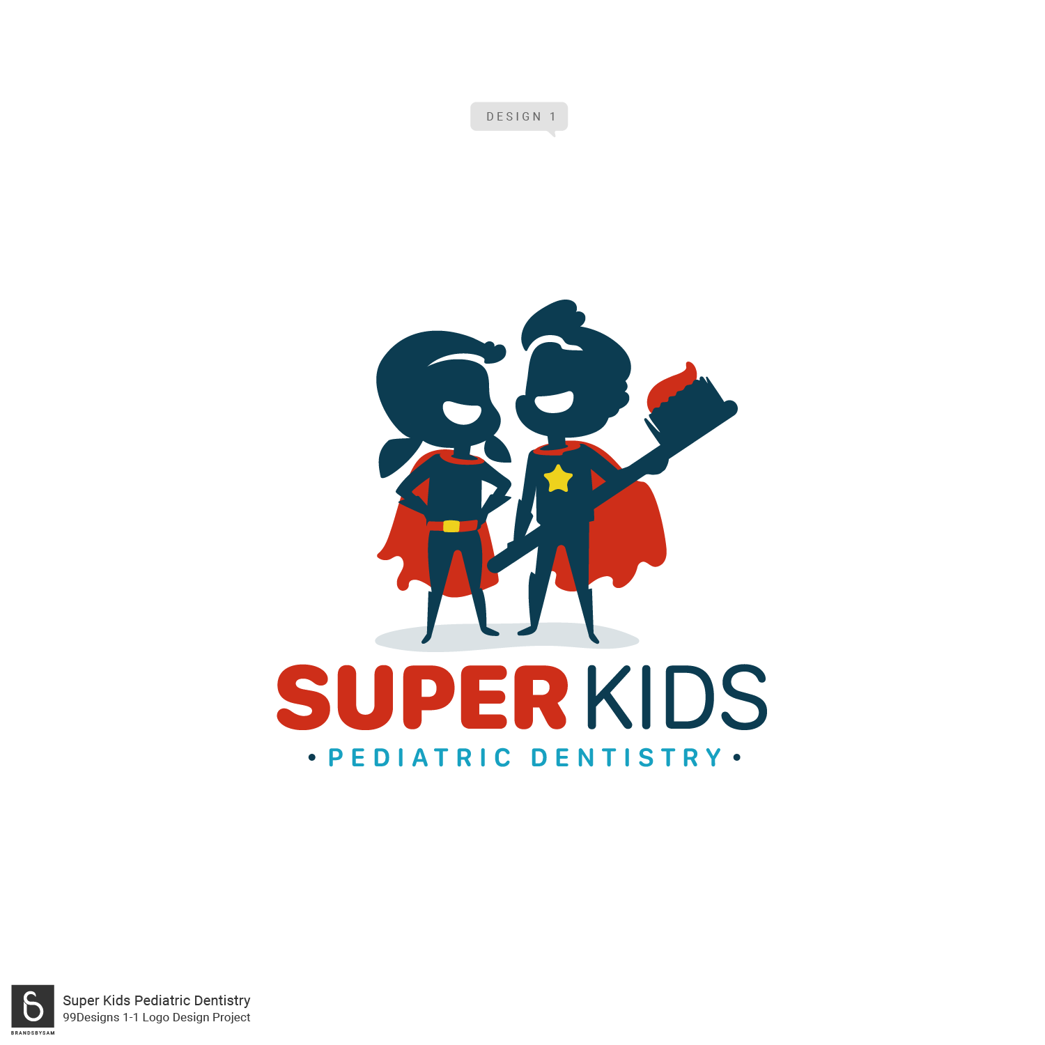 Super dad logo with the title 'Pediatric dentistry logo'