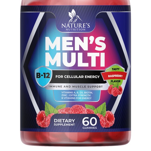 Designs | Men's Multivitamin Gummies label design needed for Nature's ...
