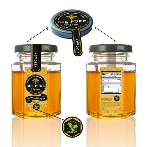 Diseño de Organic Honey Jar Label de Catamejia