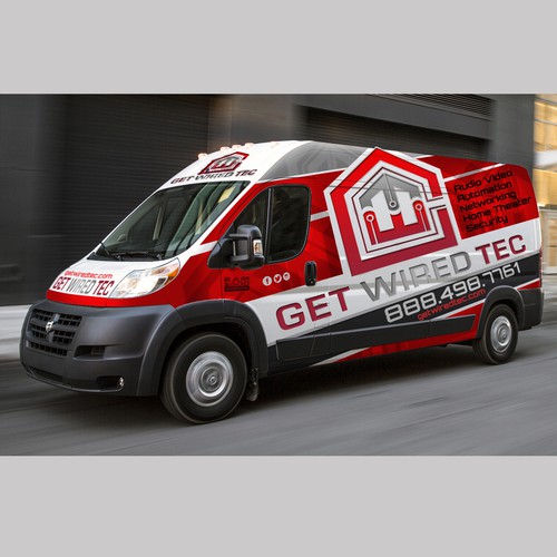 Looking for an clean EYE CATCHING Van Wrap for Home Theater Company