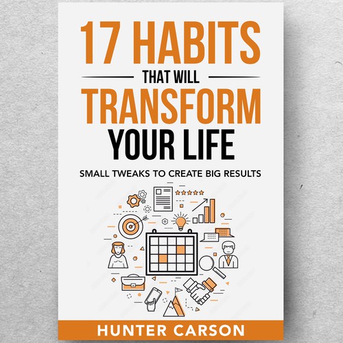 E-Book / PDF Guide Cover Design: 17 Habits That Will Transform Your Life Design por ryanurz