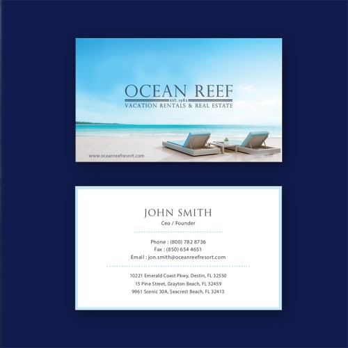 Design a fun, beach-inspired Business Card Design by fayastata77