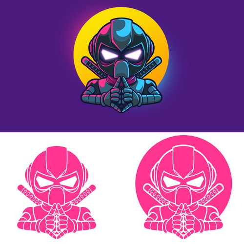 Gaming company needs a ninja-robot mascot! Design by r4pro