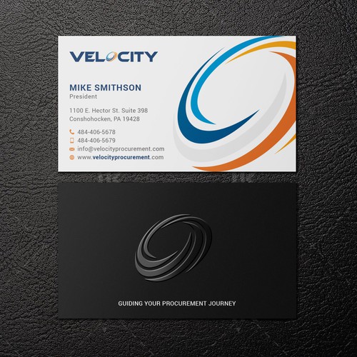 Velocity Procurement - Logo Rebranding - Business Card Design Design by IK_Designs